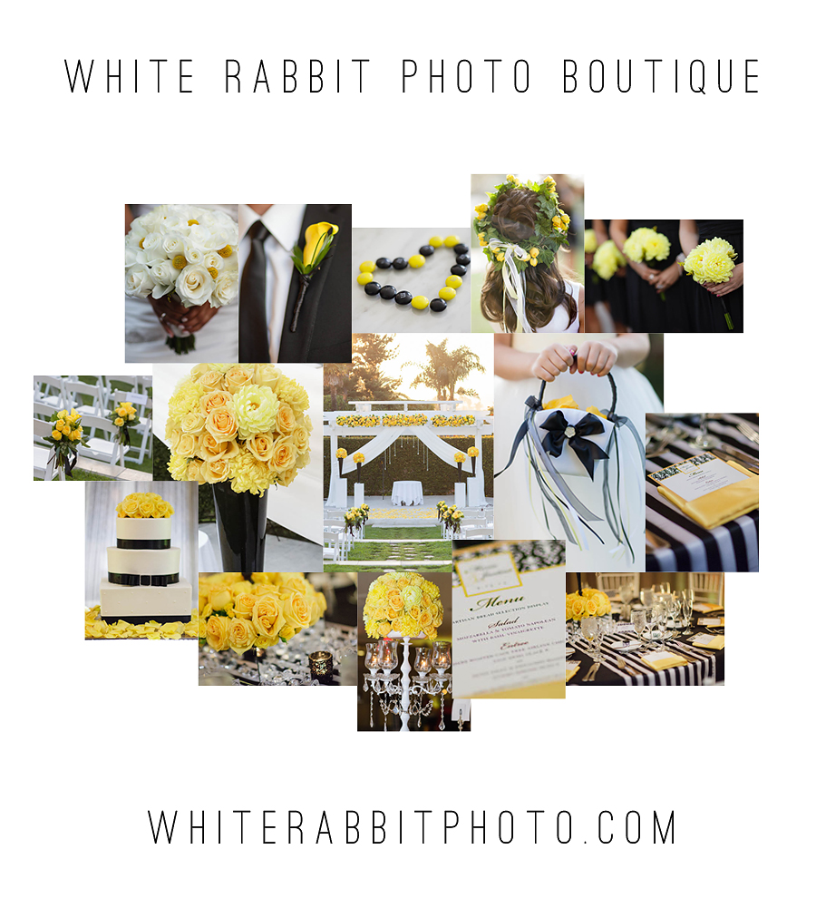 White Rabbit Photo Boutique: Yellow and Black Wedding Colors Inspiration Board