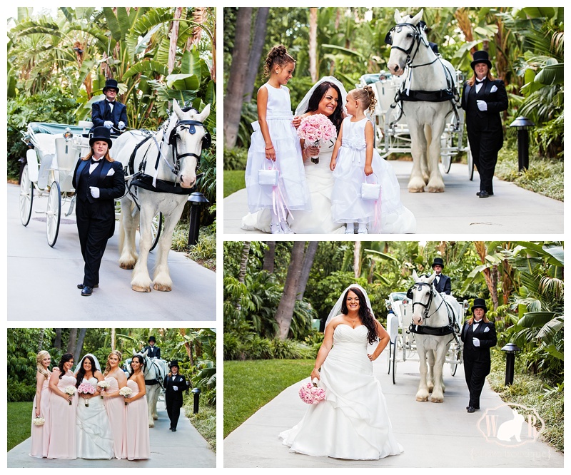 White Rabbit Photo Boutique - Disneyland Wedding Photos - vis a vis carriage