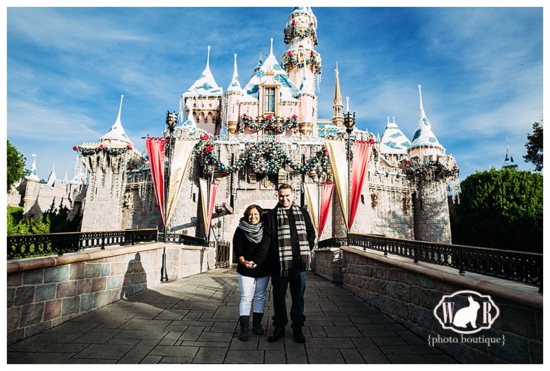 Disneyland Castle Engagement Photo