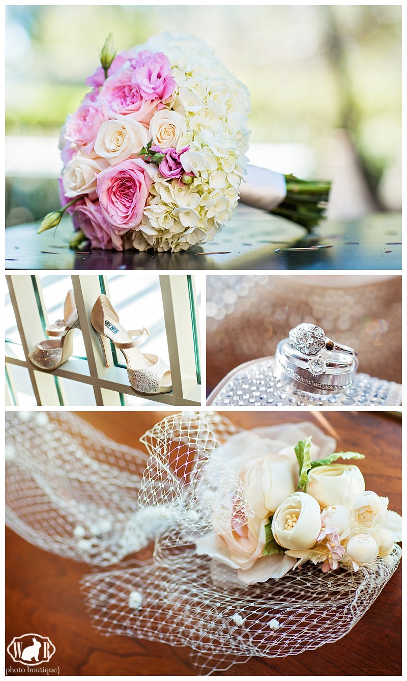 Pink and White bridal boquet with roses and hydrangeas // White Rabbit Photo Boutique