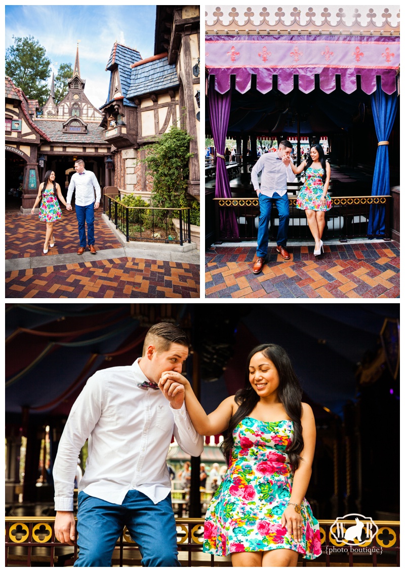 Disneyland Engagement Portraits Clopins Music Box