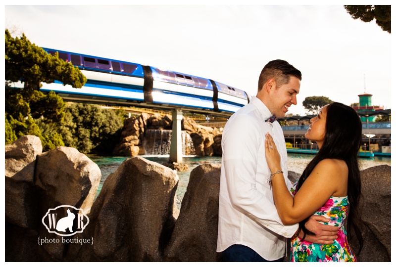 Disneyland Engagement Photos Tomorrowland Monorail