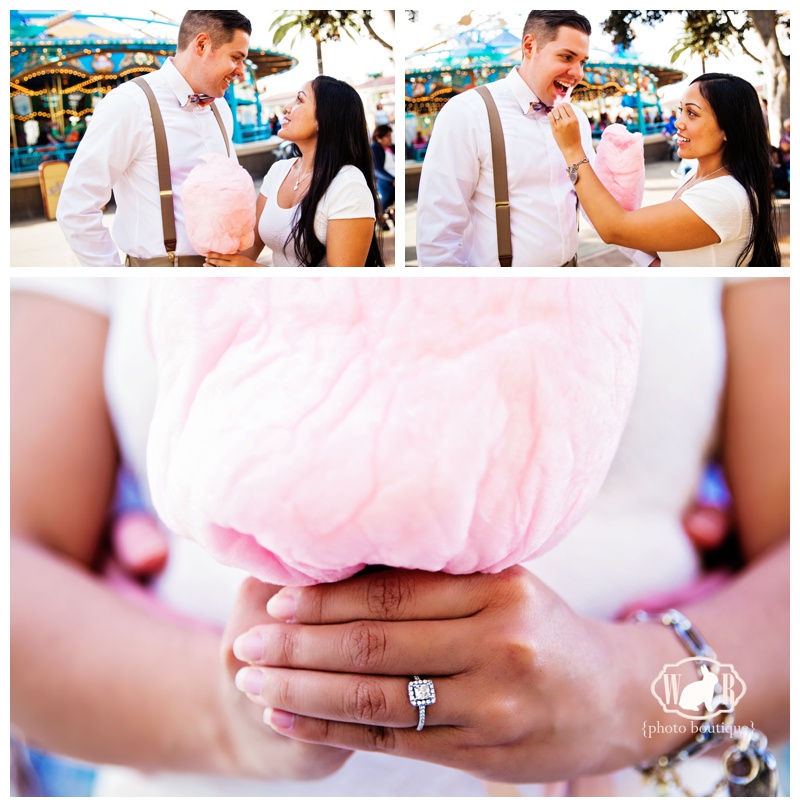 Disney's California Adventure Engagement Portraits Cotton Candy Photos Bride Groom Paradise Pier