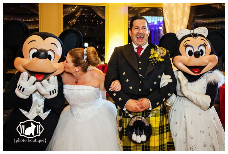 Disneyland Hotel Wedding Sleeping Beauty Pavilion Mickey and Minnie Cake Cutting