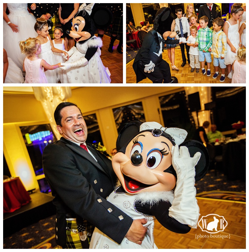Disneyland Hotel Wedding Sleeping Beauty Pavilion Mickey and Minnie Cake Cutting