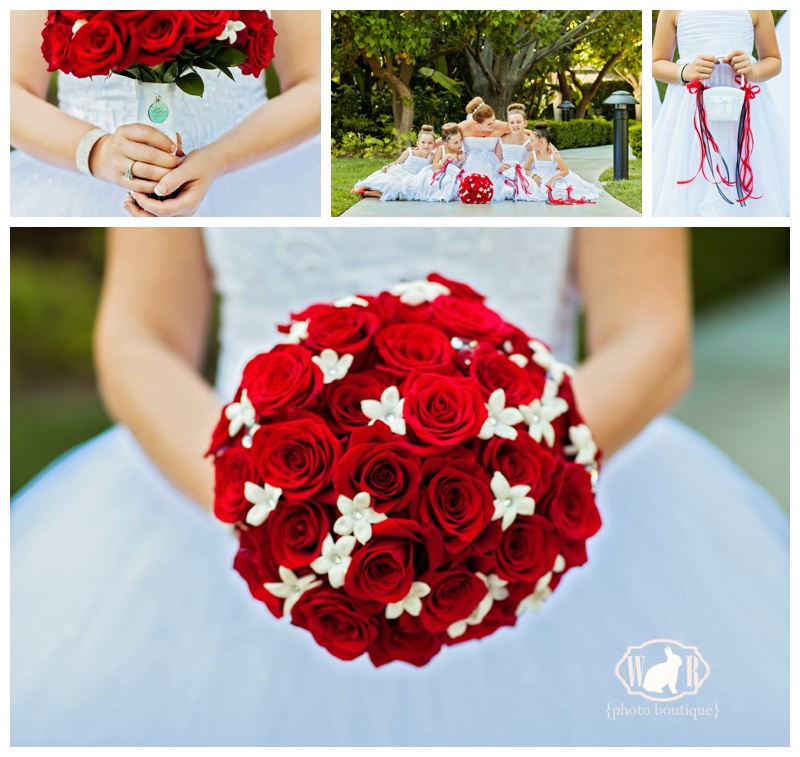 Bouquet of Red Roses Flower Basket Disneyland Hotel Wedding