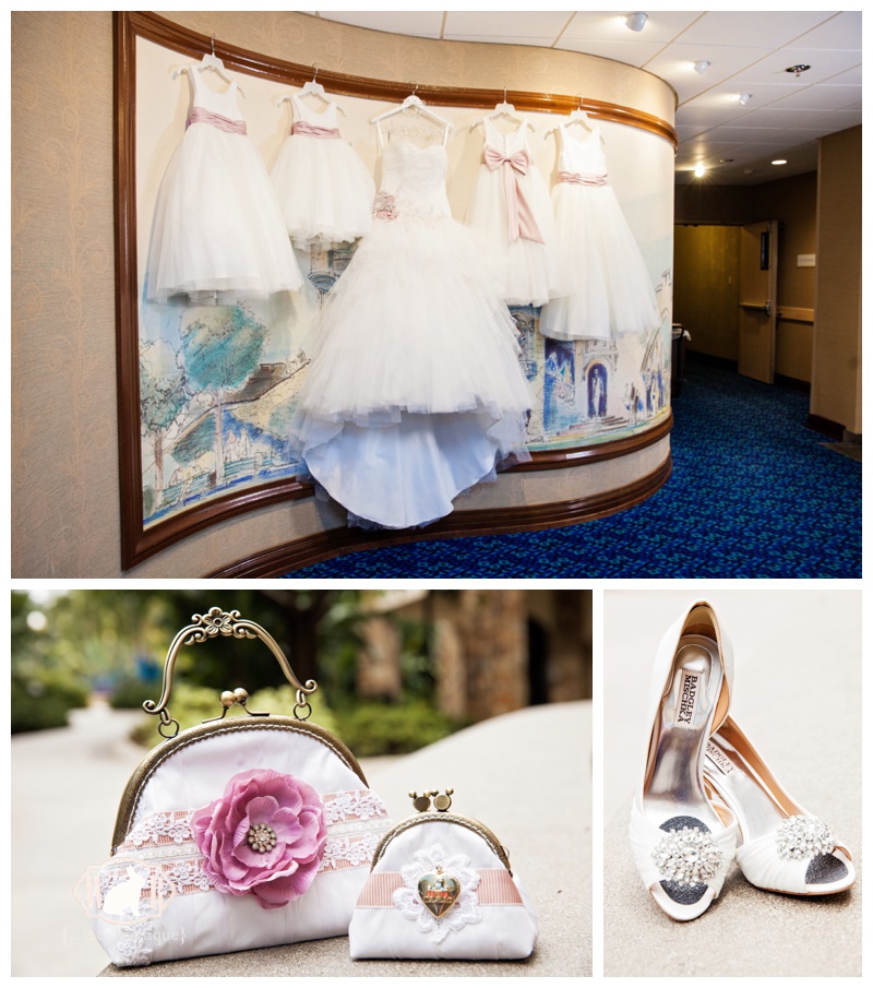 Customized purses made from mothers wedding dress