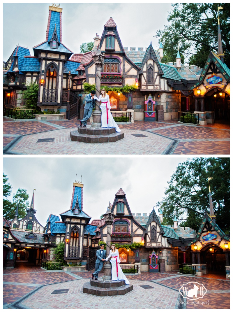 Disney Wedding Morning Castle Photos