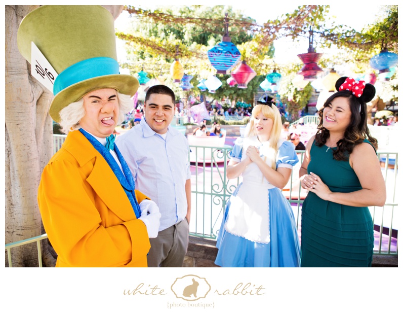 An impromptu Disneyland proposal makeover, starring Alice and the Mad Hatter
