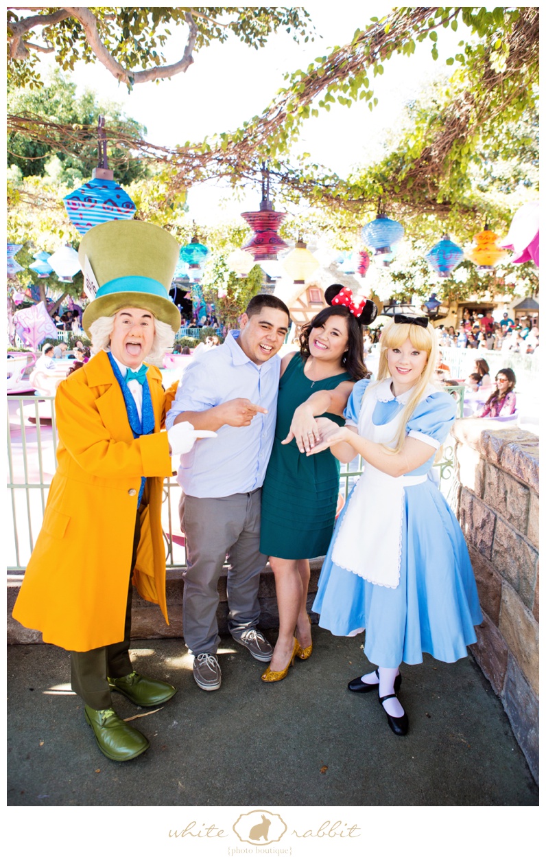 An impromptu Disneyland proposal makeover, starring Alice and the Mad Hatter