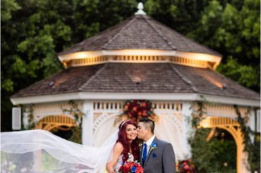 Disneyland Hotel Rose Court Garden Wedding in October