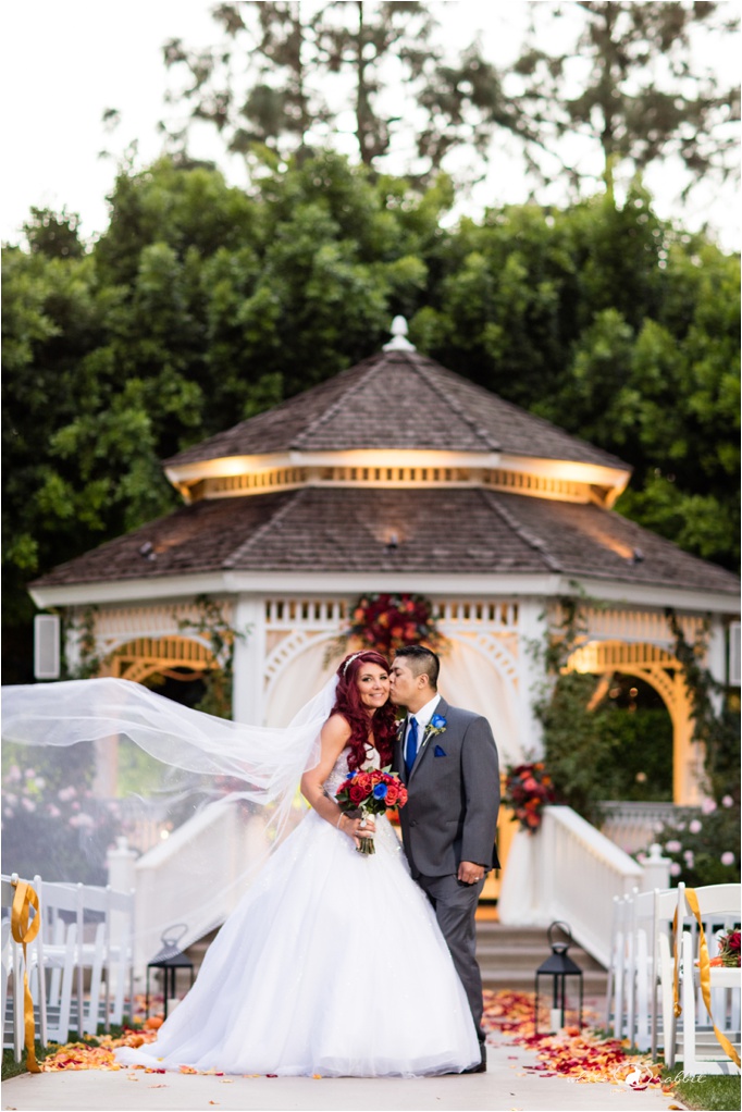 Disneyland Hotel Rose Court Garden Wedding in October
