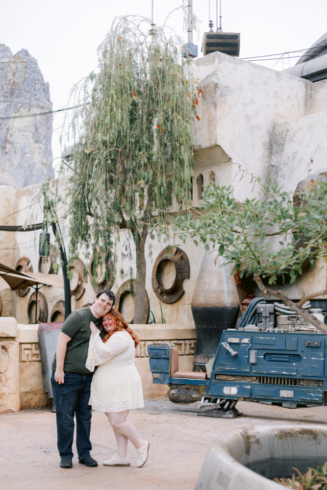Disneyland engagement session with candid moments