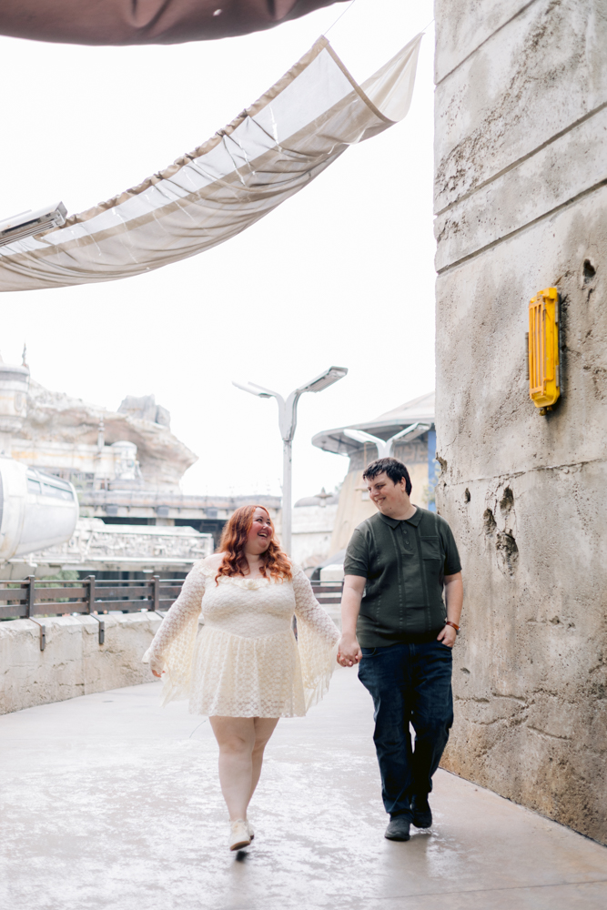 Disneyland engagement session with candid moments
