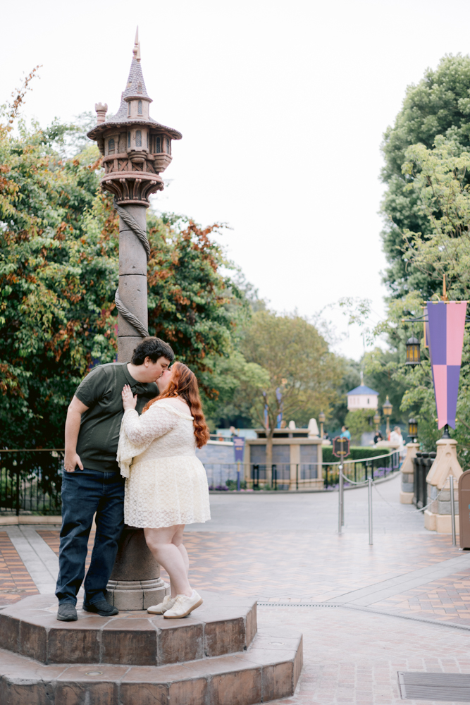 Disneyland engagement session with candid moments