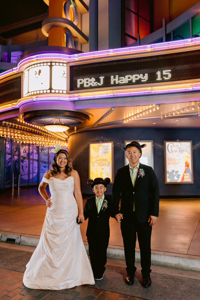 Disneyland vow renewal at the Animation Building captured by a Disneyland wedding photographer Animation Building Wedding