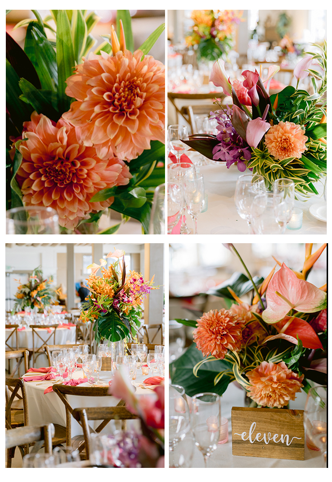 Bold Color Wedding Reception Monterey