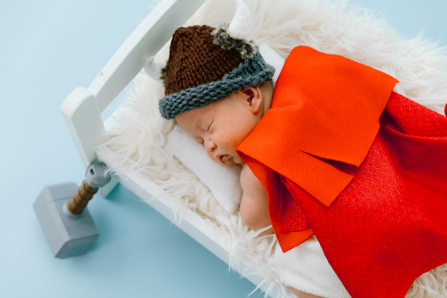 Newborn session including family cats in Loki inspired portraits