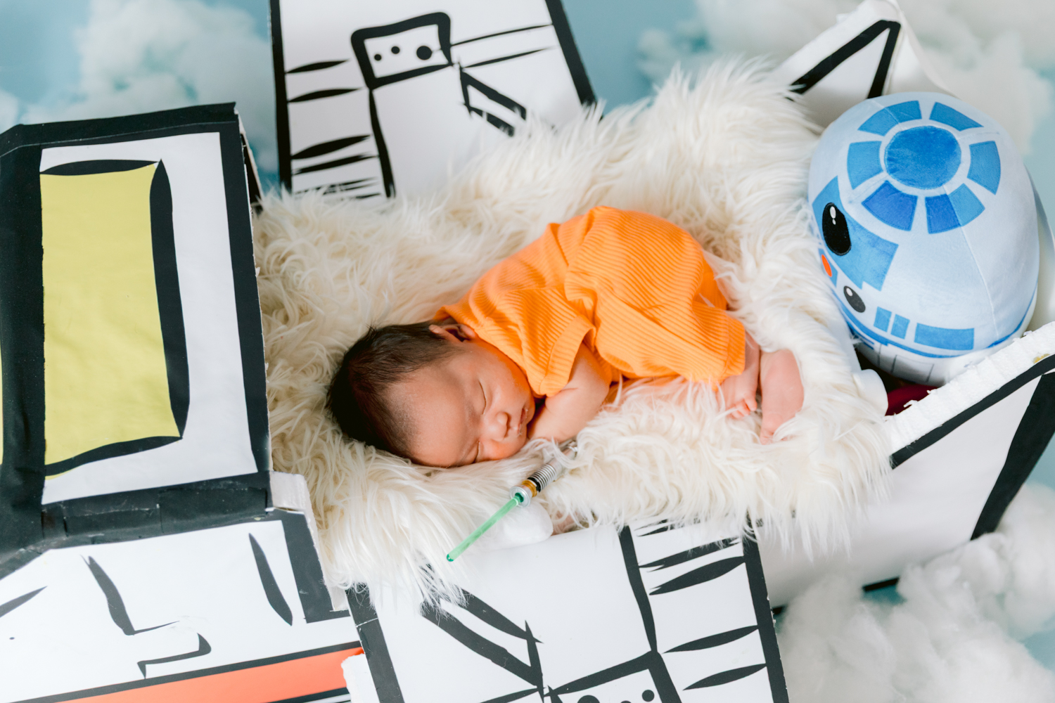 Star Wars X-Wing inspired newborn session photographed in Orange County