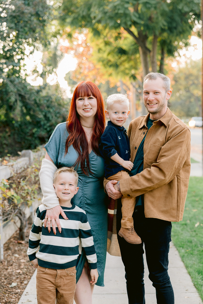 Candid family photos full of laughter during an Orange CA mini session
