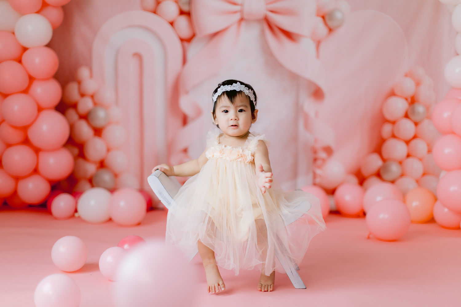 Pink Cake Smash Photography Session in Santa Ana, CA