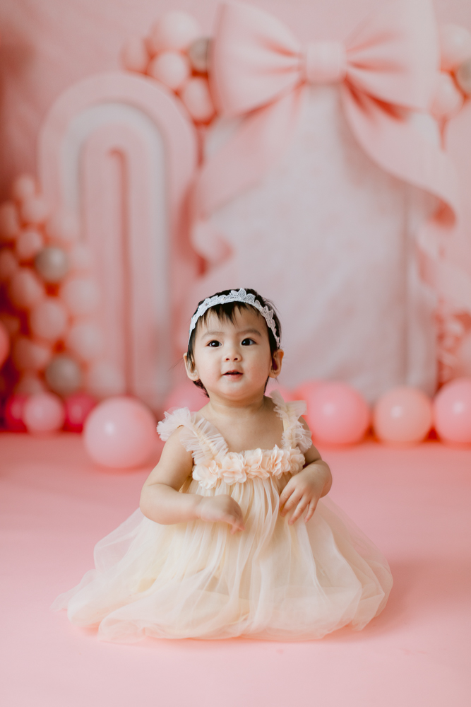 Pink Cake Smash Photography Session in Santa Ana, CA