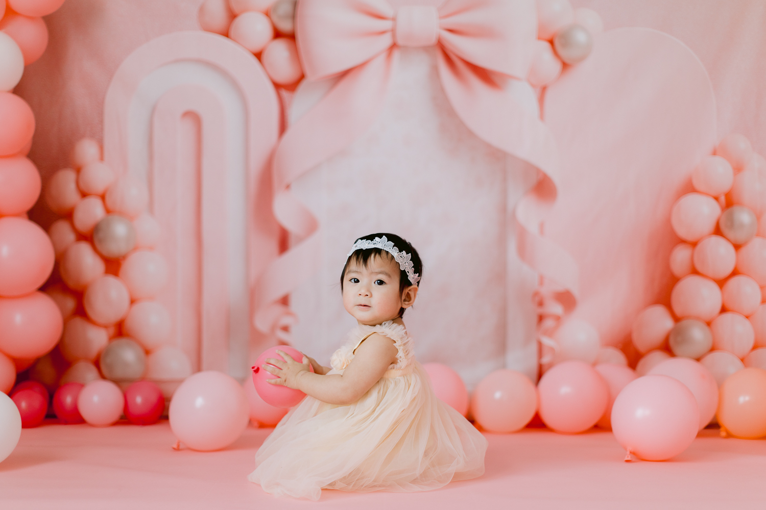 Pink Cake Smash Photography Session in Santa Ana, CA