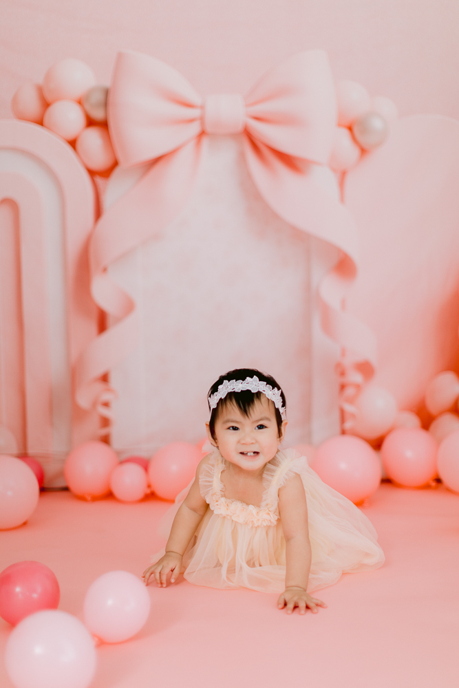 Pink Cake Smash Photography Session in Santa Ana, CA