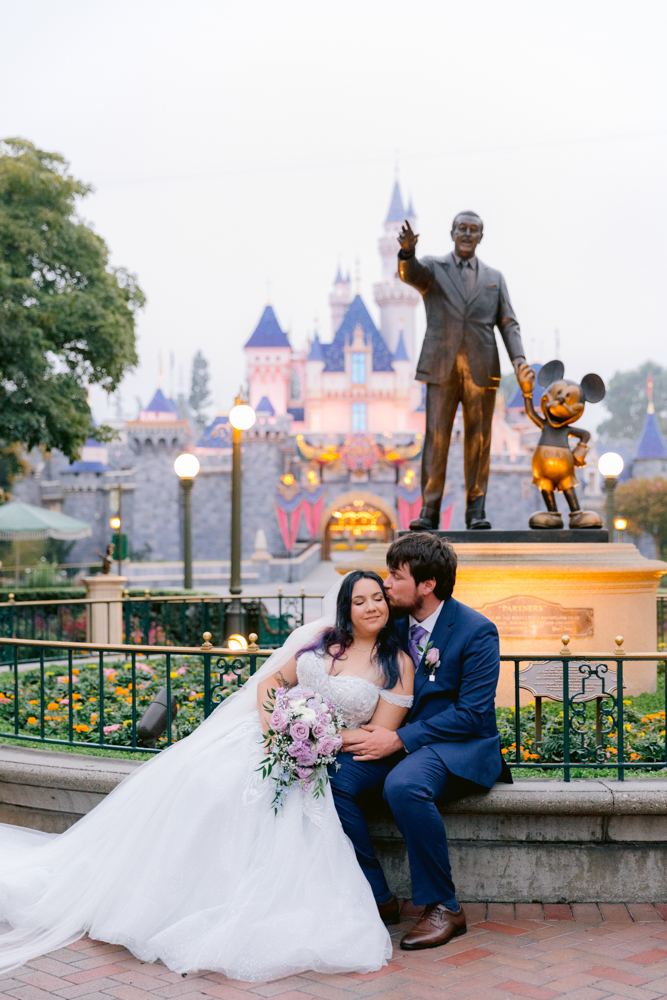 Castle portrait session following a Disneyland Hotel wedding