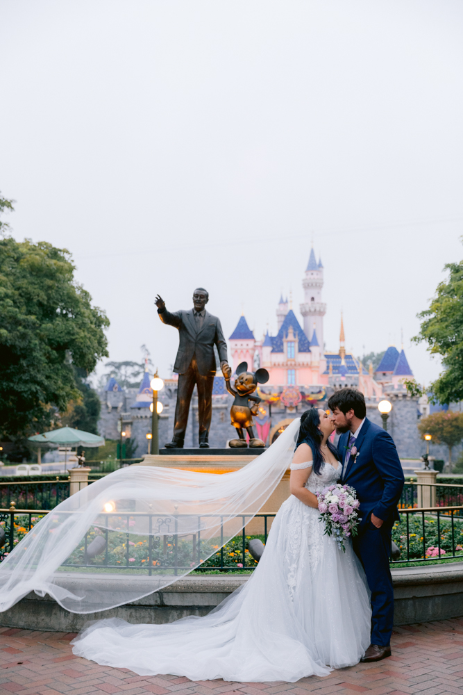 Castle portrait session following a Disneyland Hotel wedding