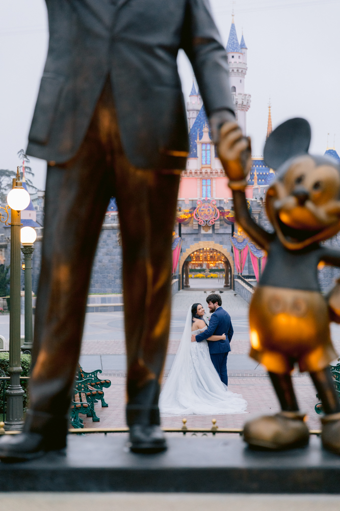 Castle portrait session following a Disneyland Hotel wedding