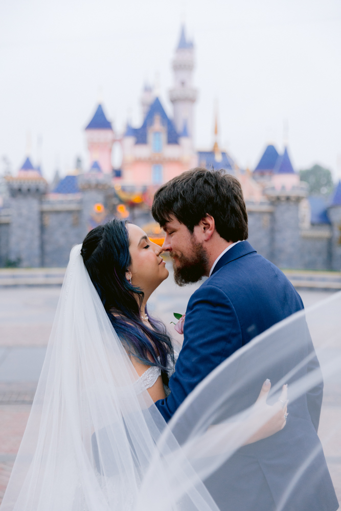 Castle portrait session following a Disneyland Hotel wedding
