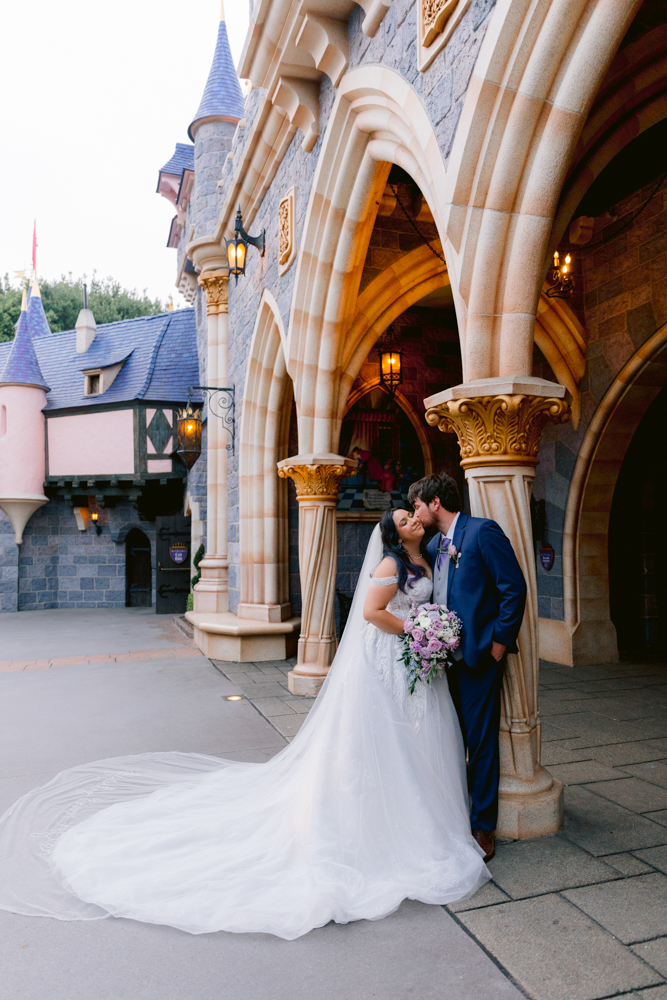 Castle portrait session following a Disneyland Hotel wedding
