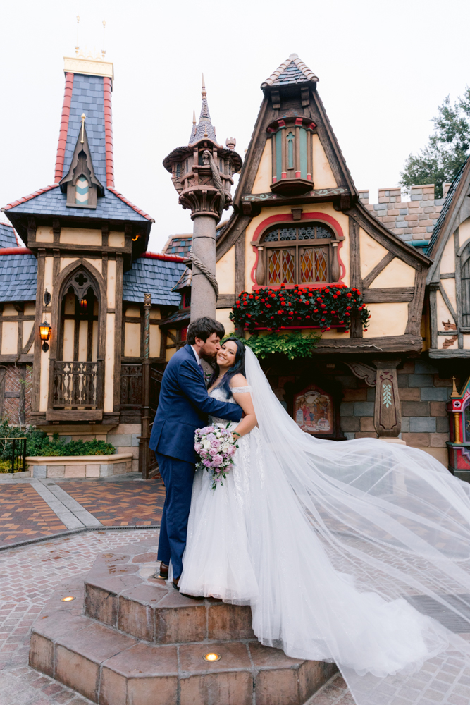 Castle portrait session following a Disneyland Hotel wedding