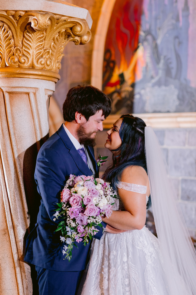 Castle portrait session following a Disneyland Hotel wedding