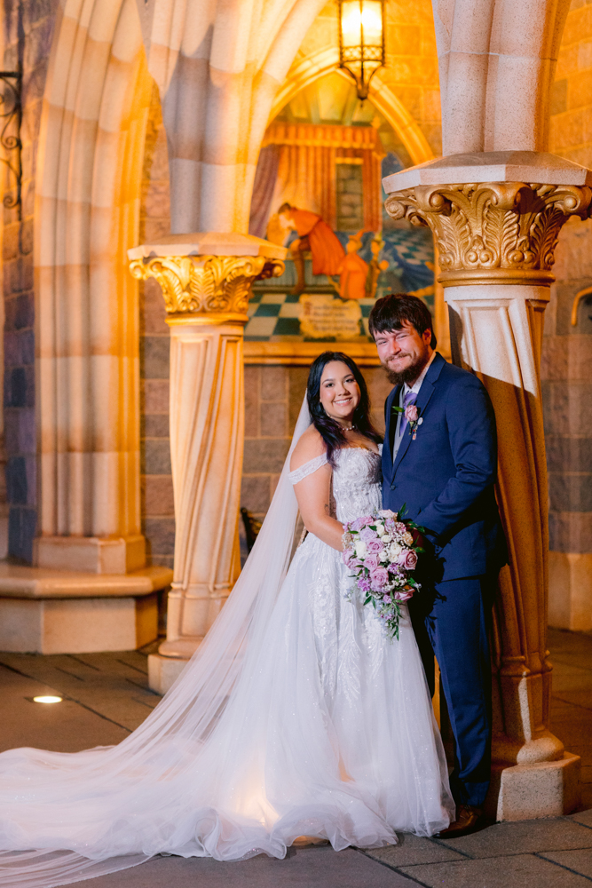 Castle portrait session following a Disneyland Hotel wedding