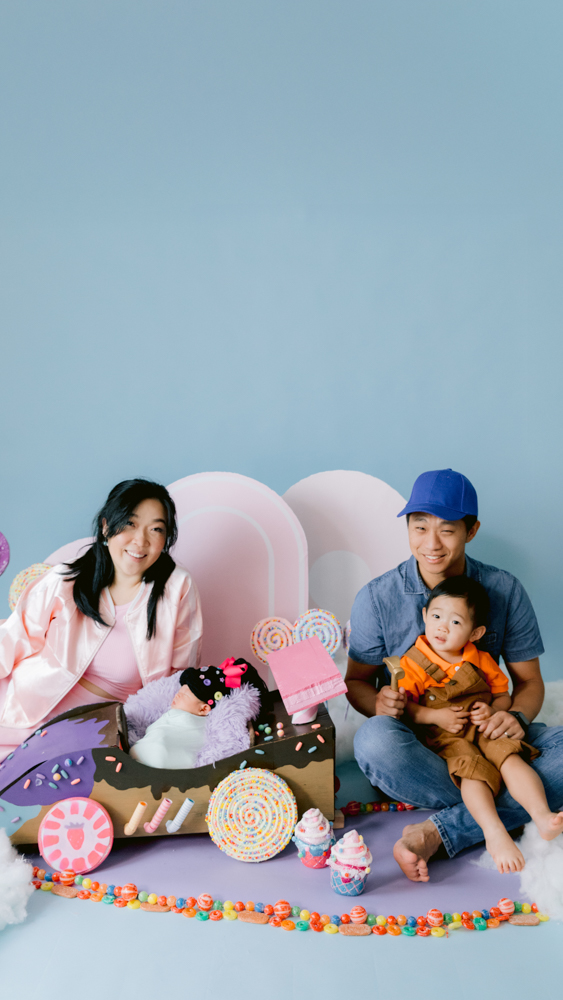 Vanellope von Schweetz–inspired newborn session at a Santa Ana studio