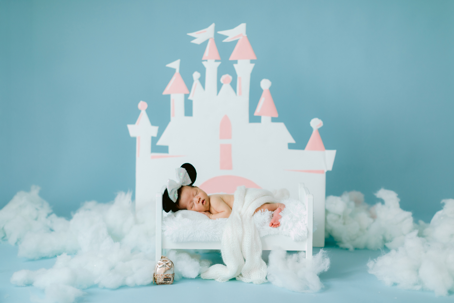 Disney-themed newborn photos taken in Santa Ana, California