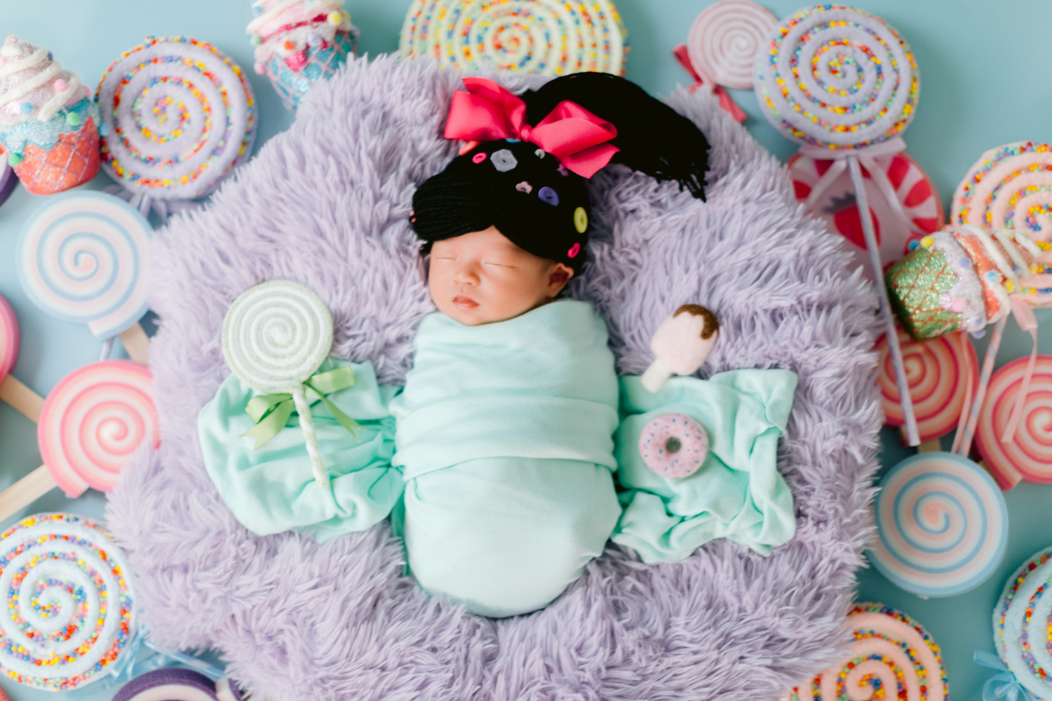 Disney-themed newborn photos taken in Santa Ana, California