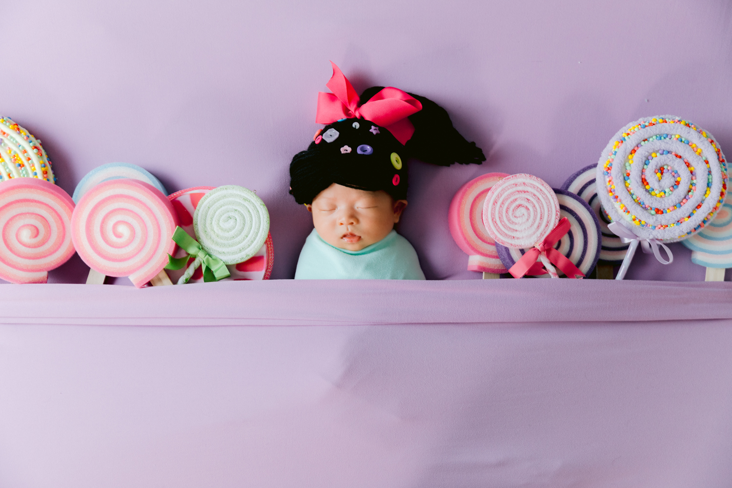 Disney-themed newborn photos taken in Santa Ana, California