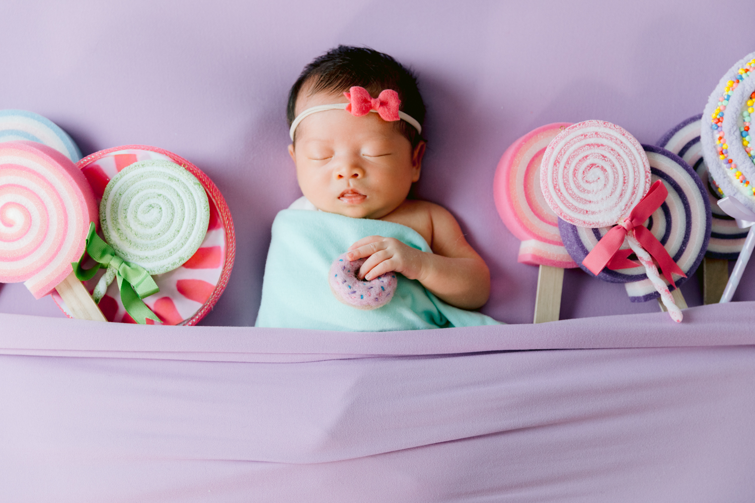 Disney-themed newborn photos taken in Santa Ana, California