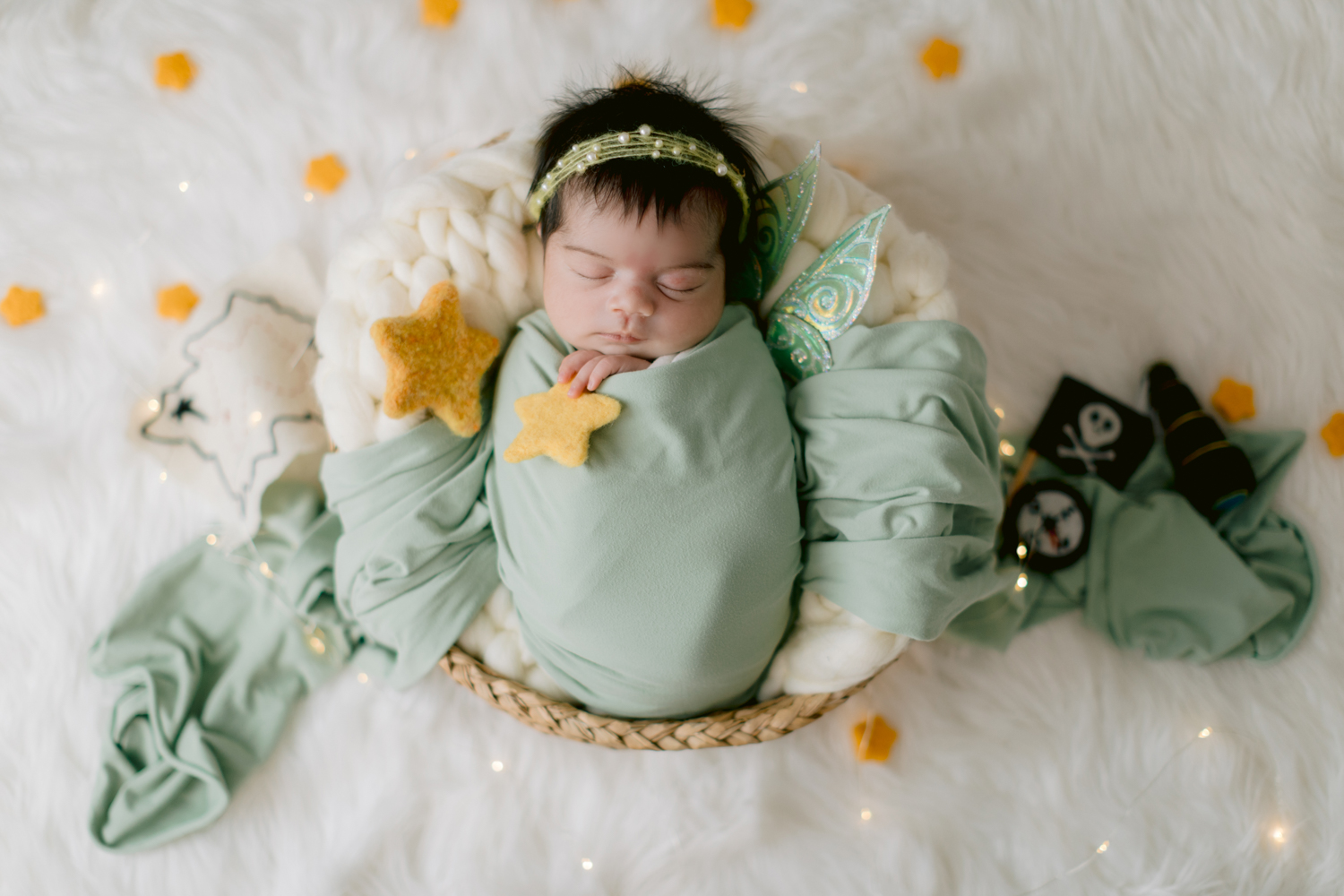 Disney themed newborn photos taken in Santa Ana, California