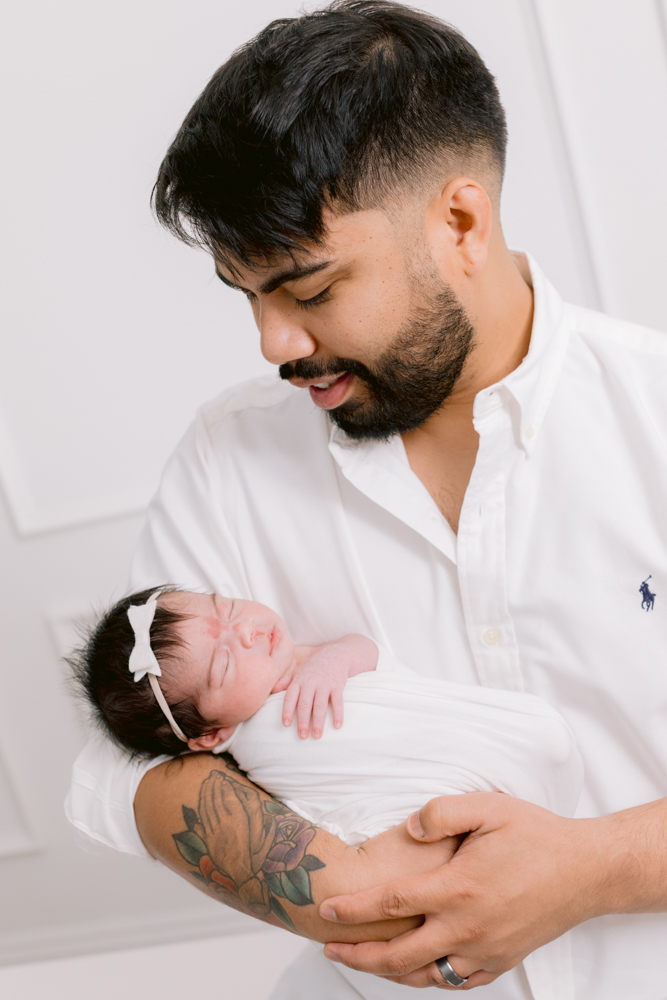 Family portraits during a newborn session at a Santa Ana studio