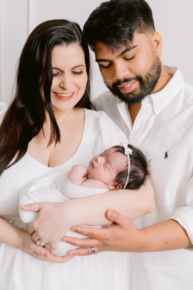 Family portraits during a newborn session at a Santa Ana studio