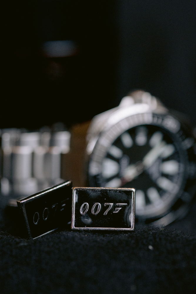 ames Bond–themed wedding at the Disneyland Hotel in December