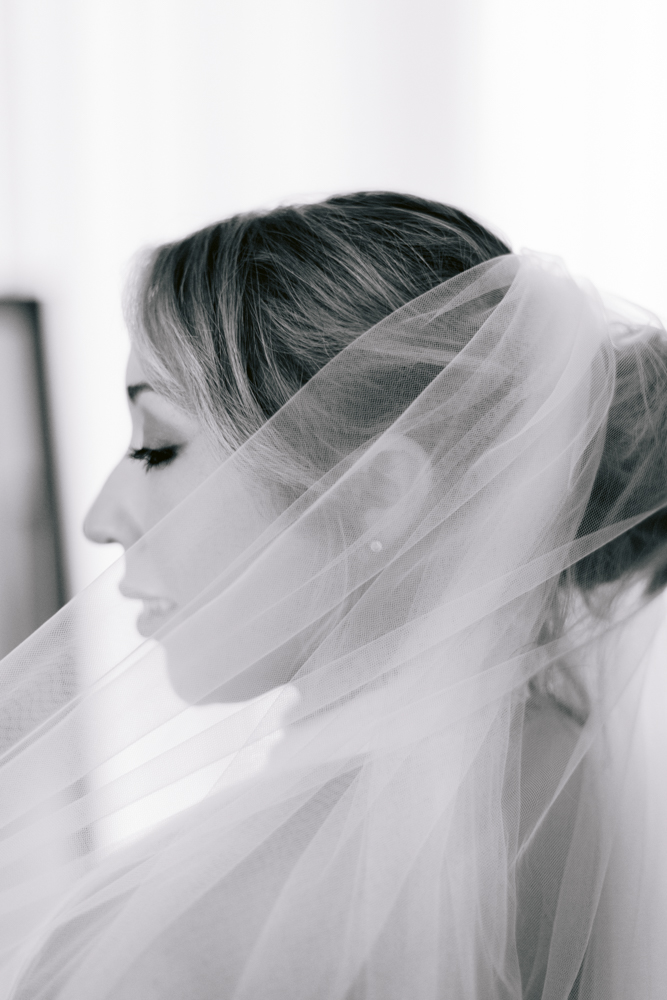 Stylish Disney wedding bridal portraits at the Disneyland Hotel