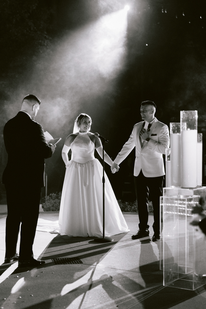 James Bond–themed wedding at the Adventure Lawn of the Disneyland Hotel in December