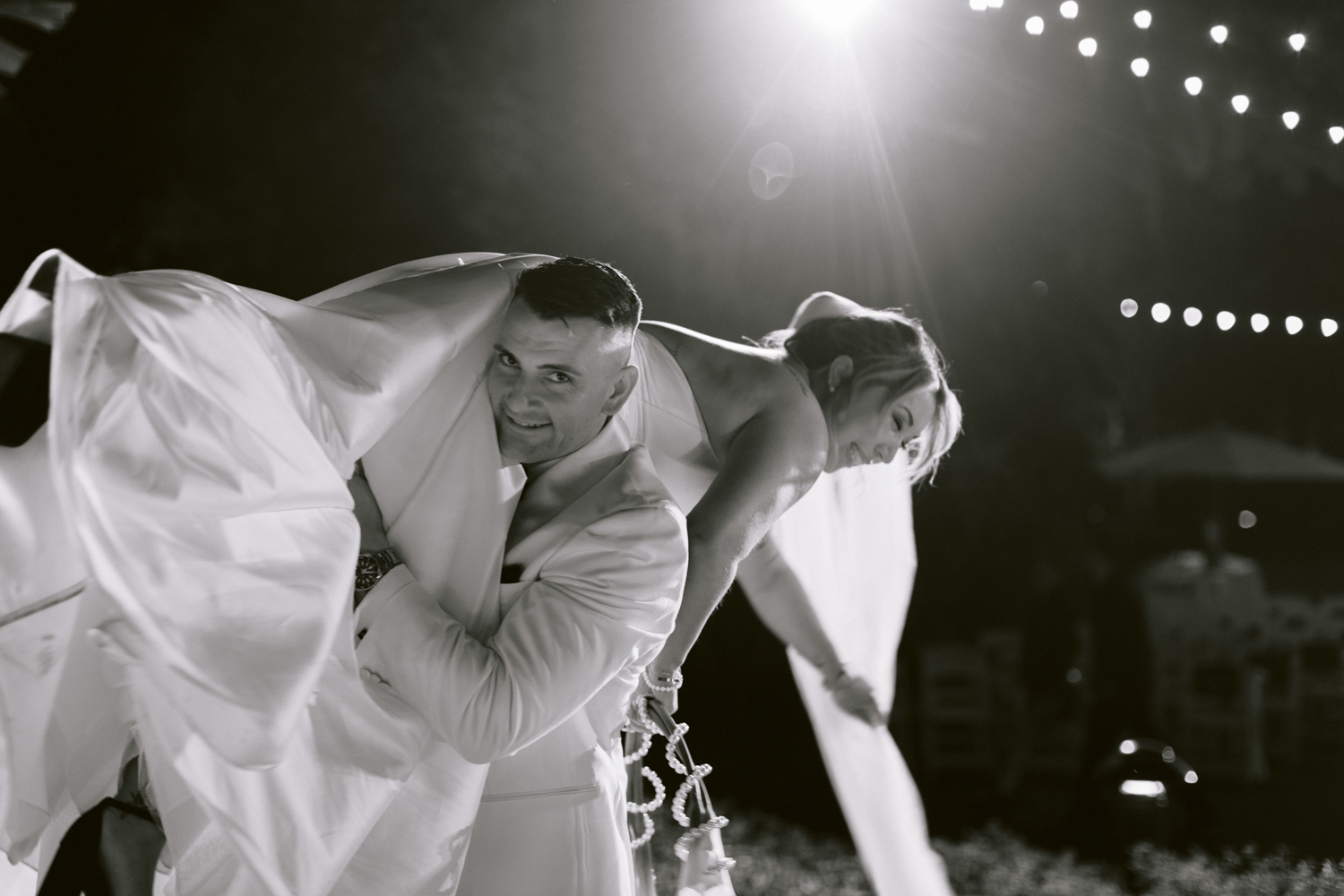 James Bond–themed wedding at the Adventure Lawn of the Disneyland Hotel in December