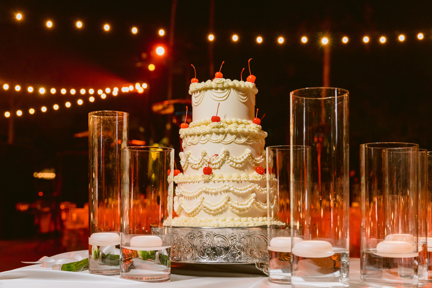 James Bond–themed wedding reception at the Disneyland Hotel in December on the Adventure Lawn