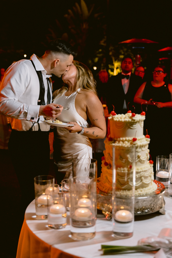 James Bond–themed wedding reception at the Disneyland Hotel in December on the Adventure Lawn